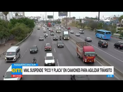 Panamericana Sur: hoy se suspende Pico y placa y uso de carril izquierdo para camiones