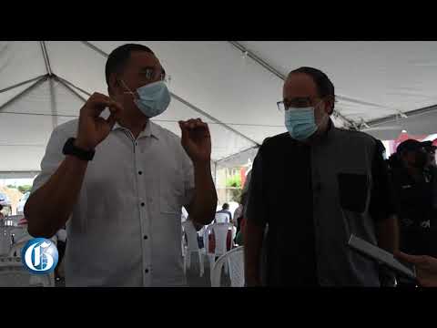 Prime Minister Andrew Holness and Opposition Leader Mark Golding Tour Vaccination Blitz Sites
