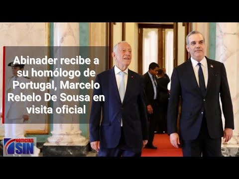 Abinader recibe a su homólogo de Portugal en el Palacio Nacional