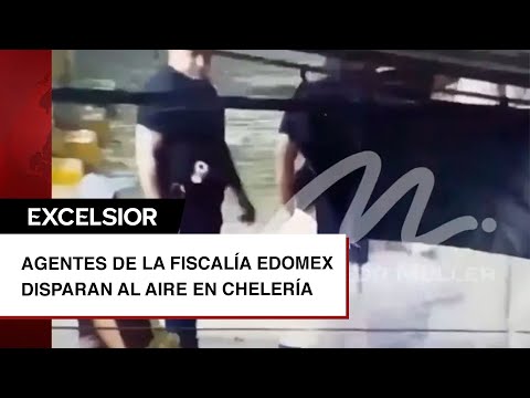 Agentes de la Fiscalía Edomex disparan al aire dentro de una chelería