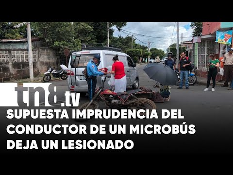 Colisión entre motociclista y un microbús deja un lesionado en Managua - Nicaragua