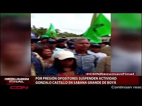 Por presión opositores suspenden actividad Gonzalo Castillo en Sabana Grande de Boyá