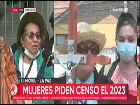 09112022   MUJERES SE MOVILIZARON EN LA PAZ PIDIENDO CENSO EL 2023   UNITEL