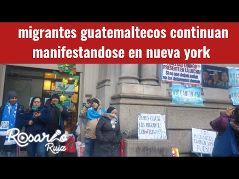 Migrantes guatemaltecos protestan en Nueva York por la crisis política que continúa en Guatemala