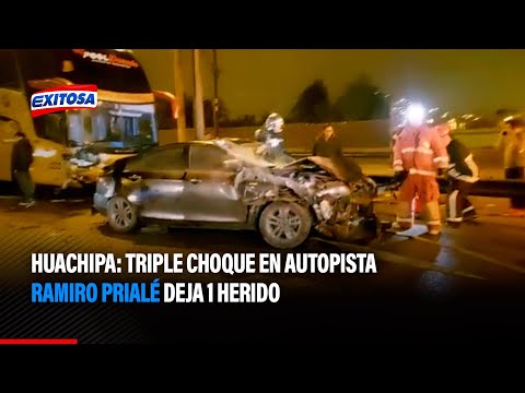 Huachipa: Triple choque en autopista Ramiro Prialé deja 1 herido