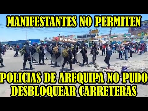 POLICIA NO PUEDO LIBERAR CARRETERA AREQUIPA HACIA PUNO EN CONO NORTE..
