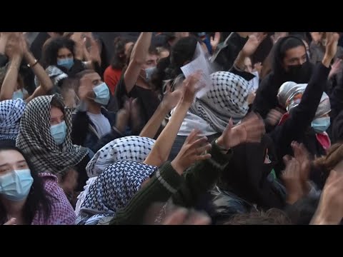 Pro-Palestinian student protest at Paris university