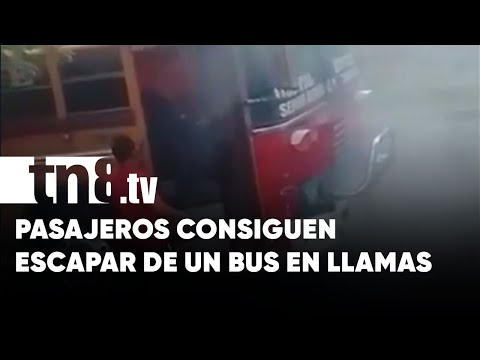 Pasajeros logran salir ilesos de bus que empezaba a incendiarse en Estelí - Nicaragua