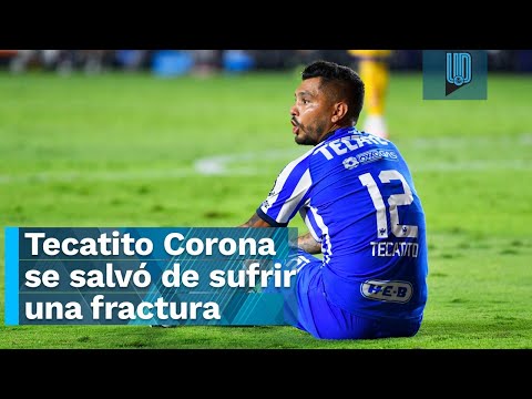 Tecatito Corona se salvó de sufrir una fractura, Rayados de Monterrey detalló su estado de salud