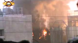 الجيش الحر يدمر مدرعة بدمشق العسالي