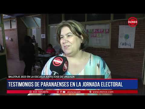 Elecciones balotaje 2023: Testimonios de paranaenses en la Escuela Justo José de Urquiza