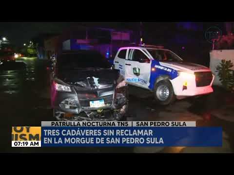Patrulla de la Policía Nacional impacta contra vehículo particular en San Pedro Sula
