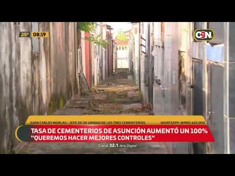 Tasa de cementerios de Asunción aumentó un 100%