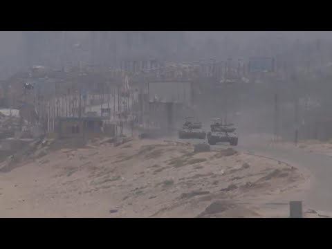 Israeli tanks patrol along Gaza coastal highway