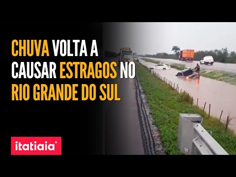 CHUVAS VOLTAM A CAUSAR ESTRAGOS E ALAGAM CIDADES DO RIO GRANDE DO SUL