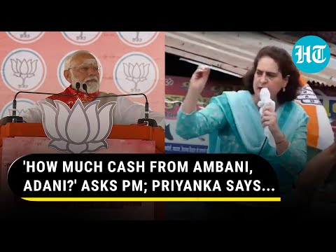 PM Modi Says Congress Took Black Money Sacks From Ambani, Adani; Priyanka Gandhi Responds | LS Polls