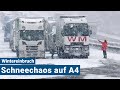 Śnieżny chaos na A4 w Niemczech