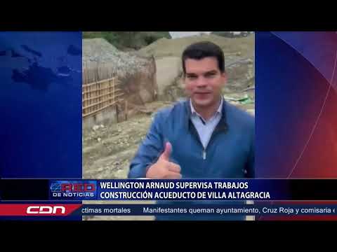 Wellington Arnaud supervisa trabajos construcción acueducto de Villa Altagracia