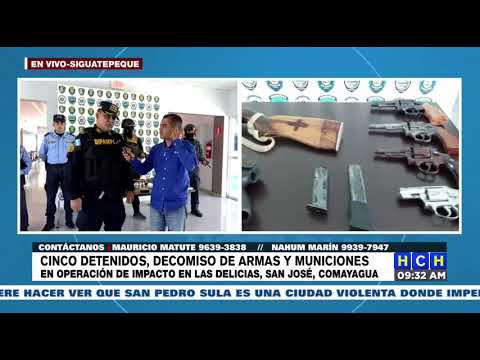 En posesión de armas y municiones detienen a cinco en San José de Comayagua