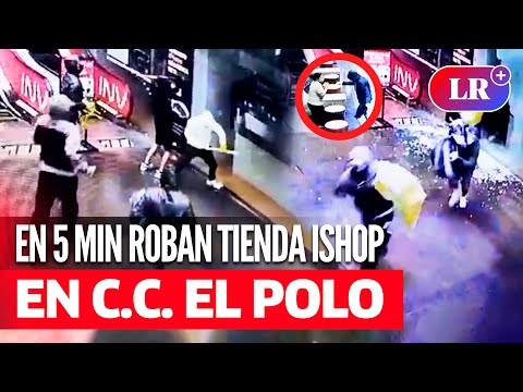 C.C. El Polo: CAPTAN el PRECISO MOMENTO de ROBO en MANADA de CELULARES APPLE en TIENDA ISHOP  | #LR