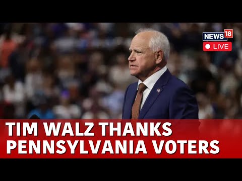 Tim Walz Speech Live | Tim Walz Thanks Pennsylvania Voters For Support Live | US Elections 2024 LIVE