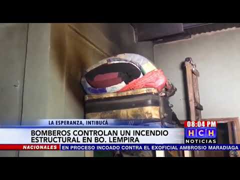 Se reporta incendio en una vivienda en el barrio Lempira, La Esperanza, Intibucá
