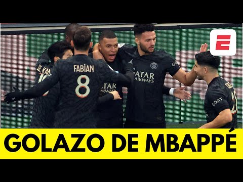 GOLAZO DE MBAPPÉ para poner el 1-0 del PSG vs Reims. Asistencia de Dembélé | Ligue 1