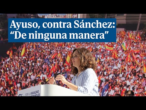 Ayuso critica a Sánchez en el acto del PP contra la amnistía: De ninguna manera