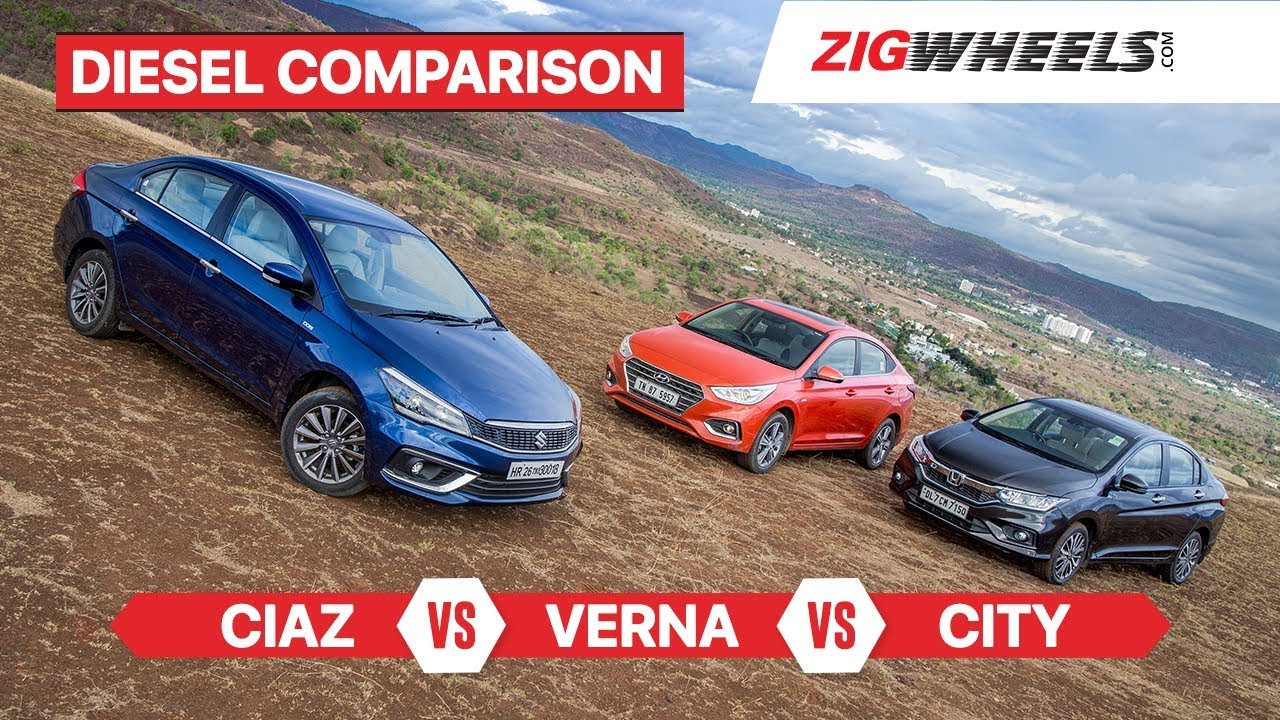 Maruti Suzuki Ciaz Vs Hyundai Verna Vs Honda City | Diesel Comparison Review | ZigWheels.com