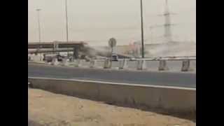 سقوط مروع للآليات من على  كبري التحلية