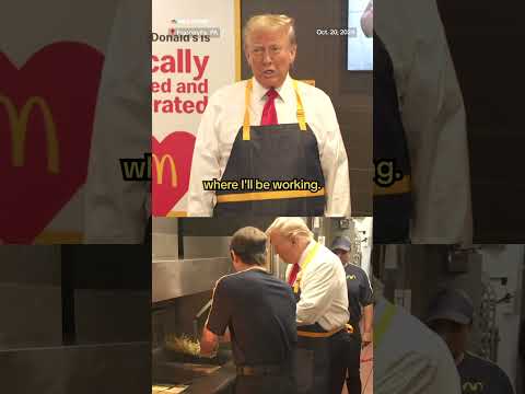 Trump works the fryer at McDonald's in Pennsylvania