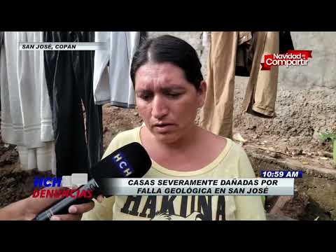 Falla geológica en San José, Copán causa daños a casas