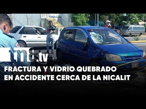 Fracturas y vidrios quebrados tras accidente cerca de la Nicalit, Managua - Nicaragua