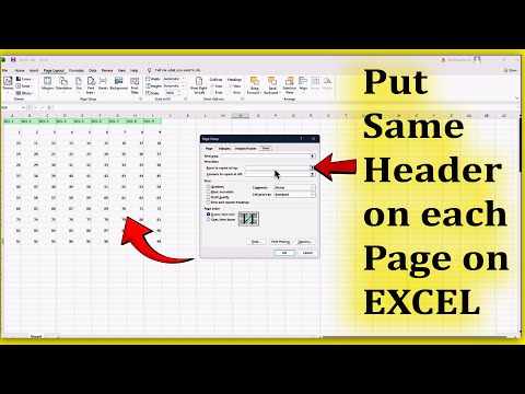 How to put same header on each page in ms excel