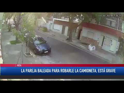 La pareja baleada para robarle la camioneta en Arroyito está grave.