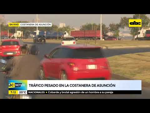 Tráfico pesado en zona de la Costanera de Asunción