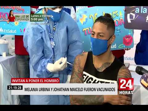 Jonathan Maicelo y Melania Urbina recibieron la primera dosis contra el coronavirus