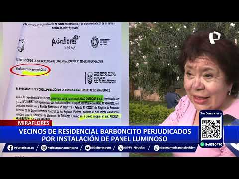 Municipalidad de Miraflores se pronuncia por instalación de panel luminoso que perjudica a vecinos