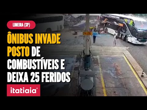 ÔNIBUS INVADE POSTO DE COMBUSTÍVEIS E DEIXA 25 FERIDOS EM LIMEIRA (SP)