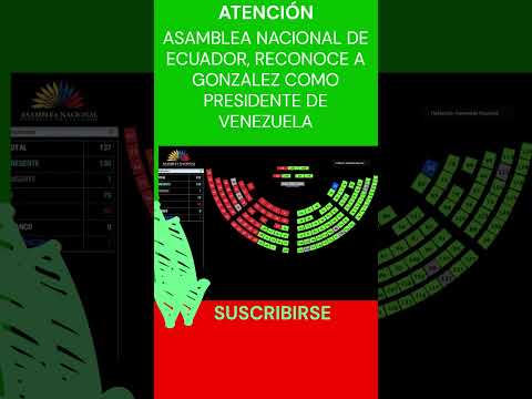 #ASAMBLEA DE #ECUADOR #RECONOCE A #GONZALEZ COMO #PRESIDENTE DE #VENEZUELA #shorts #short