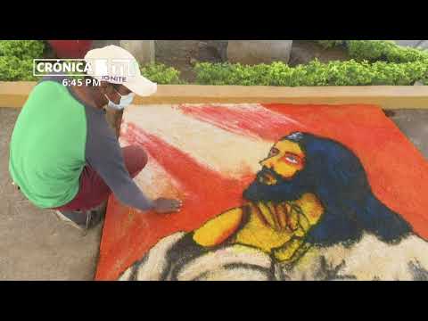 Presentaciones de alfombras Pasionarias en el Puerto Salvador Allende - Nicaragua
