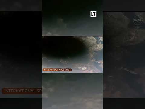 El registro que tomó la Estación Espacial Internacional de la sombra de la Luna en el eclipse