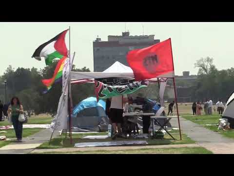 Estudiantes mexicanos de la UNAM acampan en protesta por el genocidio en Gaza