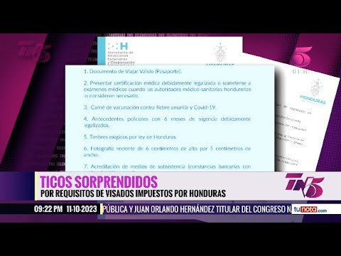 Ticos cuestionan requisitos de ingreso a Honduras como la constancia de Interpol 'porque no existe'