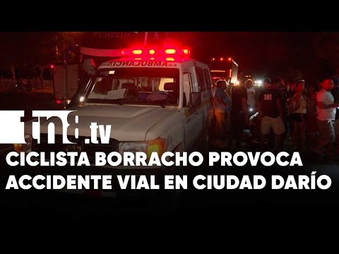 Ciclista ebrio provoca accidente en Las playitas, comarca de Ciudad Darío, Matagalpa - Nicaragua