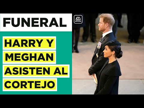 Harry y Meghan hacen aparición en el cortejo fúnebre de la Reina Isabel II
