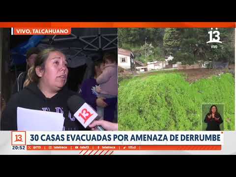 Alerta por posible derrumbe de cerro en Talcahuano Al menos 30 casas fueron evacuadas