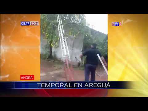 Viento hicieron caer antena de radio en Areguá