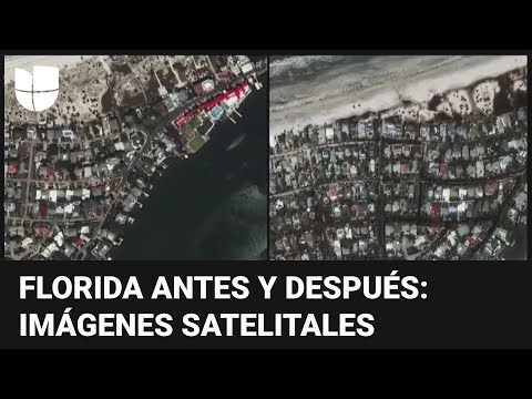 Antes y después: imágenes satelitales muestran el destructivo paso del huracán Milton en Florida