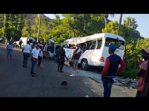 Heridos del accidente de tra?nsito en Hato Mayor trasladados al hospital Dr  Antonio Musa en SPM